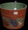 Antique Hand-painted Tole Wooden Orchard Bucket