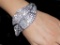Glamorous Clear Crystal Leaf Hinge Bracelets / Bangle / Cuff