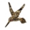 Hummingbird Bird Signed Pin Brooch Rhinestone 14k Gold Plated D M Lind