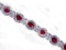 Glamorous Sparkling Party Silver Clear & Red Ruby Rhinestone Crystal Bracelet