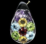 Rainbow Multi-Gemstone Slider Pendant