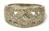 Vintage Estate 14kt White Gold & Diamond Ring