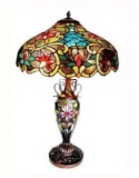 Tiffany Style Stained Glass Table Lamp Desk Art Deco