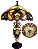 Tiffany Style Stained Glass Table Lamp Desk Art Deco