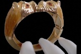 Apricot Panthers Hinged Hinge Bracelet Cuff Clamper Pumas Cat