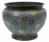 Large Polycrhome Cloisonne Enamel Planter