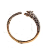 Run Wild Cheetah Open Hinged Bangle Bracelet