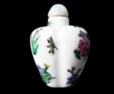 Chinese Hand Painted Porcelain Melon Snuff Bottle