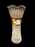 Handcrafted Czech Caesar Crystal Enameled Vase