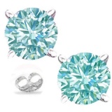 1.72ctw Ice Blue Moissanite Sterling Silver Earrings