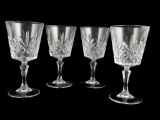 Pineapple Design Cut Crystal Goblets Set