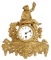 19thc Gold Gilt French Hunting Scene Mantel Clock