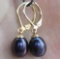 Perfect Black 8-10mm Aaa South Sea Pearl Dangle Earring 14k Gold Swing Earrings