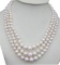 Triple Strands Aaa 7-12mm South Sea White Pearl Necklace 18