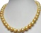 Huge Natural South Sea 11-12mm Golden Pearl Necklace 18