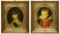 (2) Gilt Framed Hand-embellished Portrait Prints