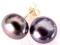10-11mm Aaa South Sea Black Pearl Stud Earrings 14k