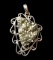 Large Abstract Sterling Pyrite Pendant