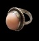 18ct Peruvian Pink Opal & Sterling Silver Ring