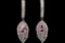Rhodium Plated Pink Crystal Rhinestone Chandelier Drop Dangle Earrings