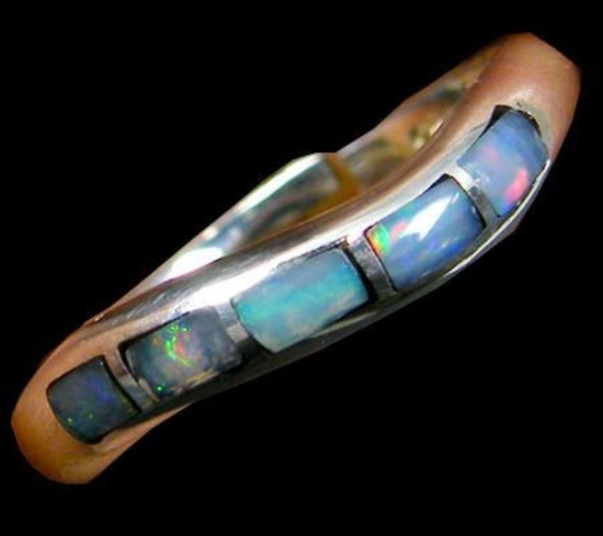 Sterling Silver Opal Inlaid Ring