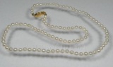 6-6.5mm Perfect Round White Akoya Pearls 14kt Gold 32