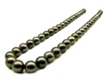 9-10mm Natural Black Tahitian Cultured Pearls 14kt Gold 18