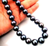 10-11mm Black South Sea Pearls 14kt Gold 20