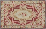 Aubusson Style Needlepoint Carpet, with floral decoration, 3' 9 x 5' 10.