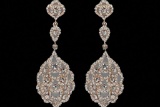 Art Deco Style Czech Crystal & Rose Gold Chandelier Earrings