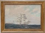 Signed T. Bailey, Clipper Ship Oil Painting
