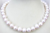 Huge Aaa 12-13mm South Sea White Pearl Necklace 18 Inch 14k Gold Clasp