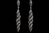 Clear Czech Crystal Turritella Drop Earrings