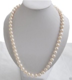8-9mm Genuine Natural White Akoya Freshwater Pearl Necklace 18