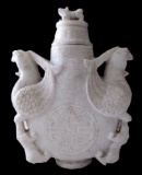 Carved Soapstone Double Phoenix Vase