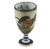 Vintage Japanese Porcelain Footed Sake Cup