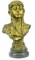 Art Deco Gilt Bronze Female Goddess Bust Bronze Sculpture Great Detail Statue