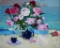 original still life oil painting Spring Flowers peonies by ANNA GUSAROVA