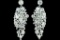 Rhodium Plated Sparkle Clear Crystal Rhinestone Chandelier Ear-nail Earrings