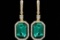 18K Gold Plated Emerald Green Crystal Rhinestone Wedding Drop Dangle Earrings