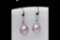 6-7mm Genuine Natural Purple Akoya Cultured Pearl Dangle Earrings AAA