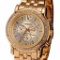 Lady's Gold & Crystal Quartz Bracelet Watch