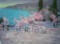 ORIGINAL OIL PAINTING Plein Air Evening Seascape Rosy blooming Spring sunset