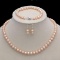 8-9mm Pink Natural Freshwater Pearl Necklace Bracelet Earrings Jewelry Set