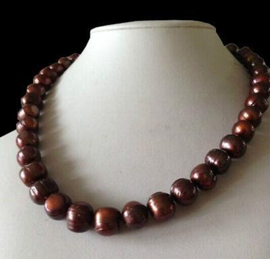 12-13mm Natural South Sea Chocolate Pearls 18" Necklace
