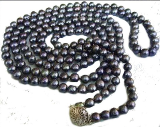 50 Inches 8-9mm Black Tahitian Cultured Pearl Necklace