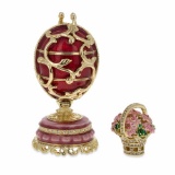 1899-1903 Spring Flowers In Red Russian Faberge Egg 3