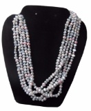 Fabulous, Multi Strand White Rice Pearl Choker / Necklace