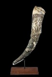 18thc Hand-carved European Hunting Ox Horn