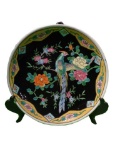 Vintage/Antique Oriental Hand Painted Charger Plate With Peacock Design 9.75